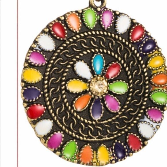 Earrings BOHO style Color Rhinestone Plating - Picture 5 of 7